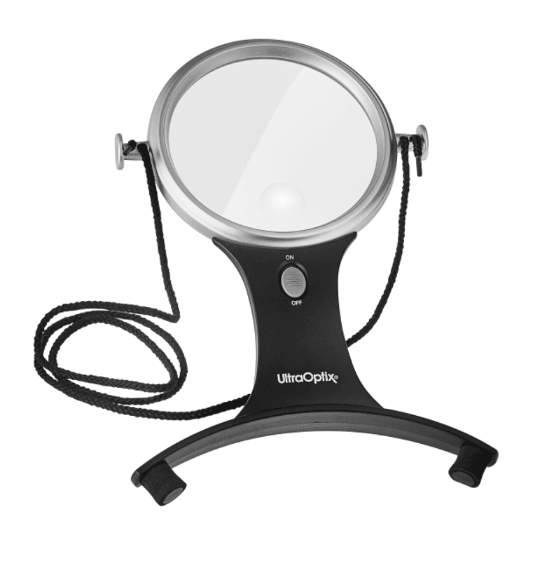 Handsfree forstørrelsesglass med lys